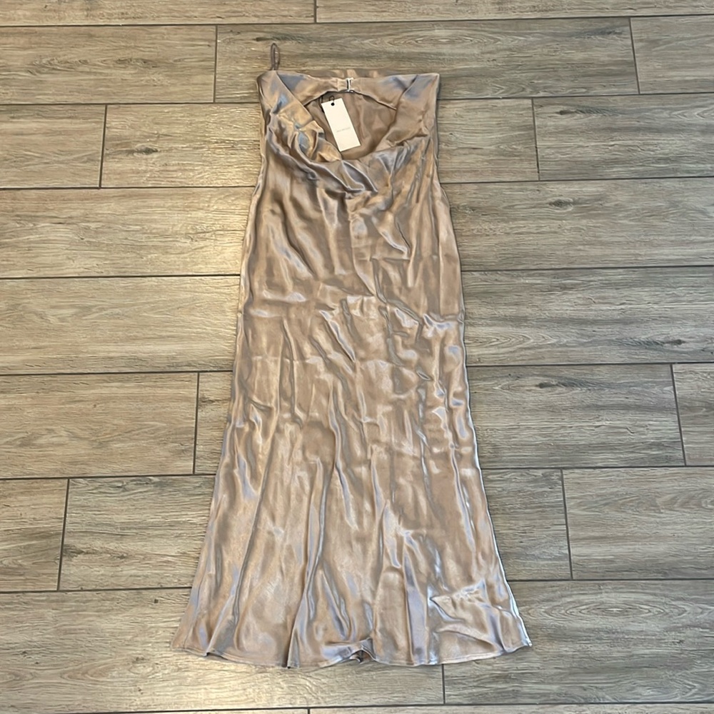 Bec + Bridge Gold Moon Dance Strapless Dress, Size 8, NWT